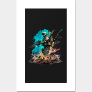 Soldier watercolor print Posters and Art